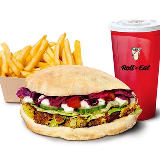 Menú Pan De Pita Con Falafel