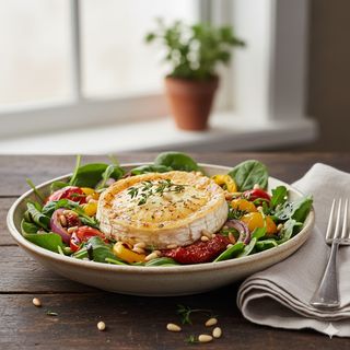 Салата със запечено козе сирене