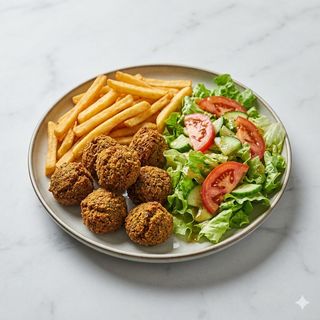 Piatto falafel con pane