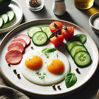 Яичница с колбасой 