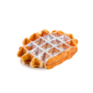 Belgijski gofr z cukrem pudrem