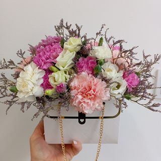 Torebka biała - kwiatowa 