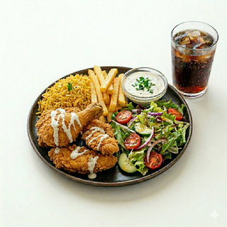 Menú Plato De Pollo Frito Con Arroz (2 Uds.)