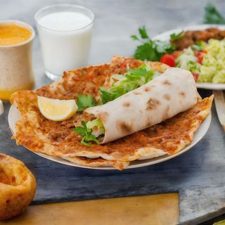 Lahmacun (2 uds) + Bebida (2 uds) + Postre (2 uds)