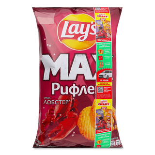 Чипси Lay's Max рифлені зі смаком лобстера (95г)