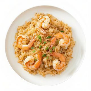 Arroz frito con gambas