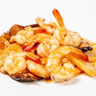 180.gamberetti con funghi e bambù