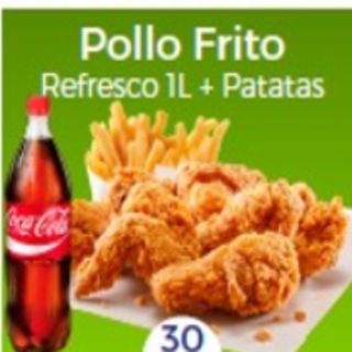 Pollo frito + refresco (1 lt.) + patatas