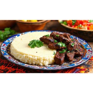 Beef Fry or Stew With Ugali or Chapati