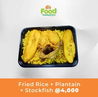 Fried Rice + Plantain + Stockfish