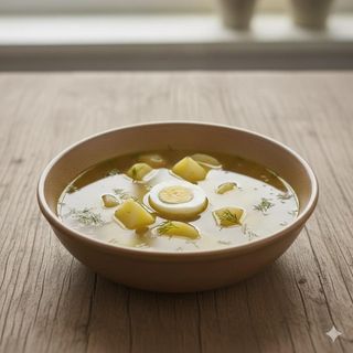Курячий бульйон з перепелиними яйцями