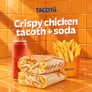 Crispy Chicken tacoth + Soda