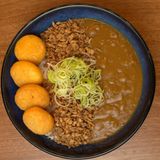 Arroz con croquetas de calabaza al curry