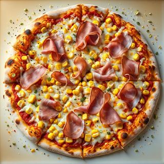 Mais, prosciutto cotto e mozzarella