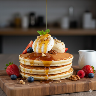 Pancakes z syropem klonowym i mascarpone