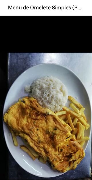 Menu de Omelete Simples para 1 Pessoa