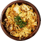 Печен лук на керемида