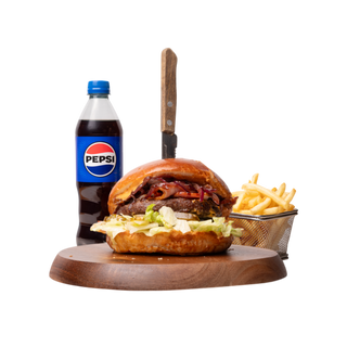 Spice Burger + frytki + napój