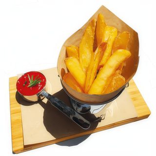 Patatas Fritas Con Salsa Kétchup