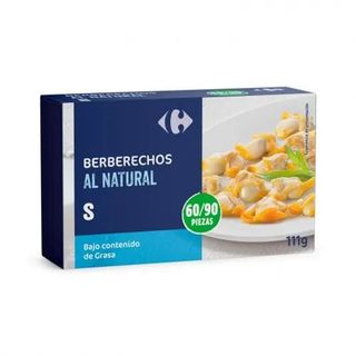 Berberechos al Natural 60/90 Carrefour sin Lactosa 63 Gr.