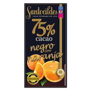 Chocolate Negro 75% Cacao Con Naranja 200 Gr. Santocildes
