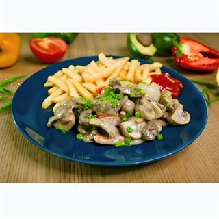 Телятина с грибами в сливочном соусе