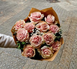 Ramo De 12 Rosas Rosa