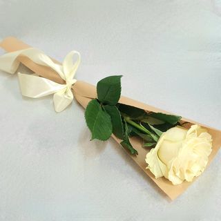 Bijela ruža - jednostavno aranžirana