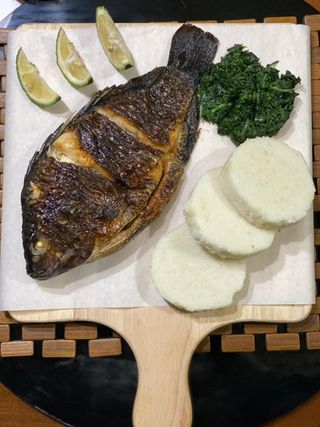 Grilled Fish With White Ugali