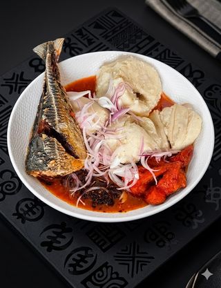 4 boules Dôkounou + poisson + crevettes + dindon
