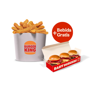 Cubo King Nuggets O Chicken Fries  (24 Uds.) + Baby Burgers