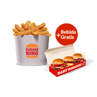 Cubo King Nuggets O Chicken Fries  (24 Uds.) + Baby Burgers