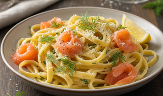 Tagliatelle cu somon afumat