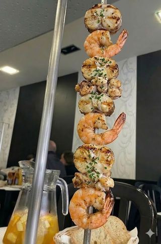 Espetada de Tamboril com Camarão