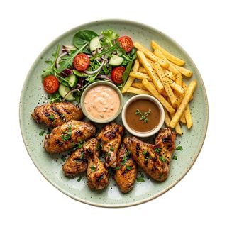 BBQ Wings with Fries
