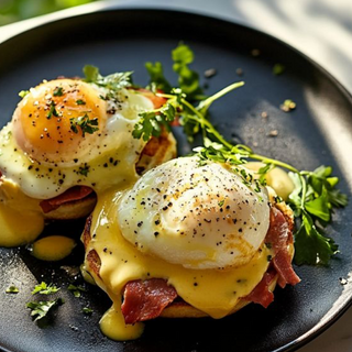Egg benedict de pavo