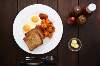 Two Eggs and Toast with Chips or Homefries and Sausage