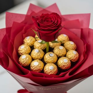 1 Roses - Rose Rouge Et Chocolats Ferrero