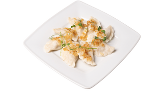 Pierogi z mięsem z okrasą