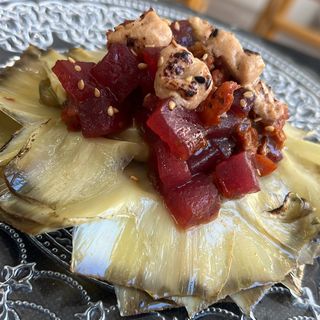 Alcachofa con Atún y foie 