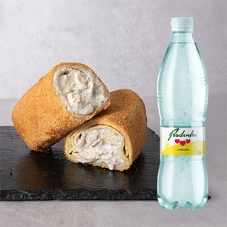 Alfredo panirana palačinka+Radenska okus 0,5L