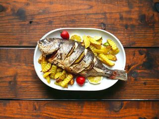 Дорада запечена з овочами/ Orata al forno con verdure (100g)