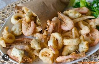 Tempura de gambas y calamares 