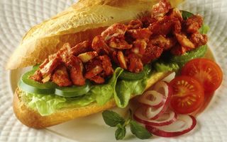 Menu chicken tikka baguette