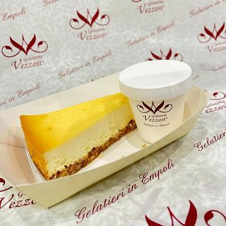 New York Cheesecake con crema al pistacchio (monoporzione)