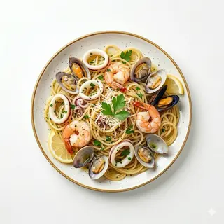 Espaguetis Con Mariscos