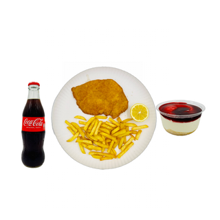 COTOLETTA DI POLLO + PATATINE + DOLCE + BIBITA