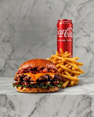 Menu Bacon cheese + Patatine Fritte + Bibita