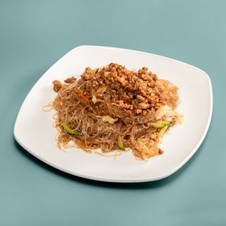Spaghetti di soia con carne