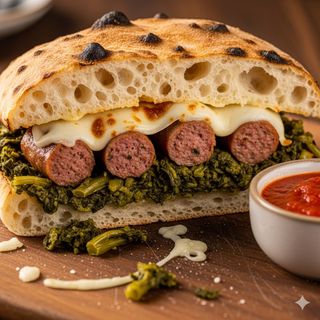 Panuozzo Salsiccia, friarielli & provola campana